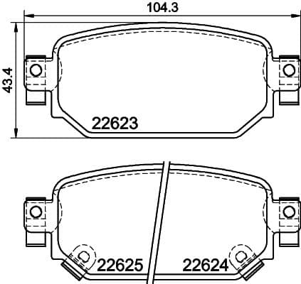 Bremžu uzliku kompl., Disku bremzes HELLA 8DB 355 039-141 1