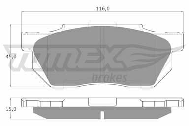 Bremžu uzliku kompl., Disku bremzes TOMEX Brakes TX 12-64 1