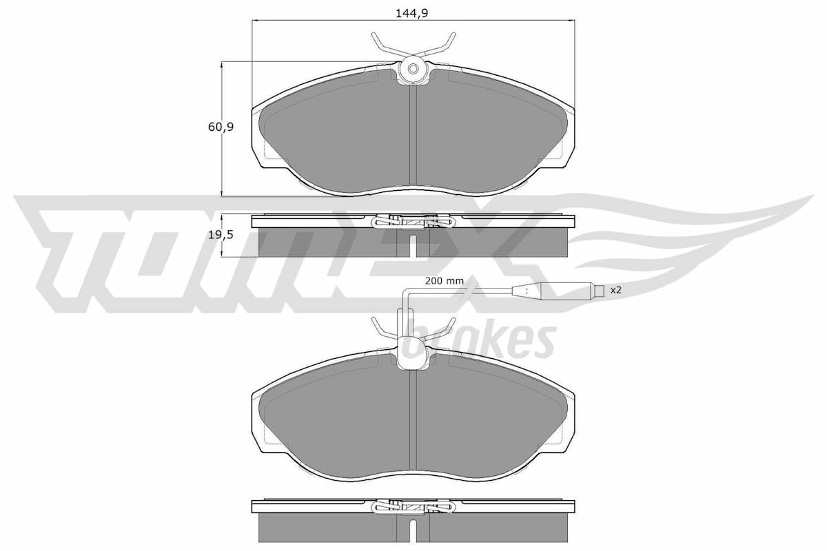 Bremžu uzliku kompl., Disku bremzes TOMEX Brakes TX 11-72 1