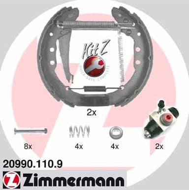 Bremžu loku komplekts ZIMMERMANN 20990.110.9 1