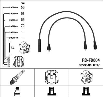 Augstsprieguma vadu komplekts NGK 8537 1