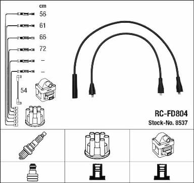 Augstsprieguma vadu komplekts NGK 8537 1