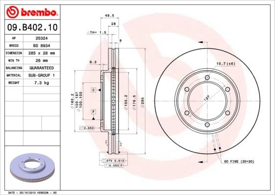 Bremžu diski BREMBO 09.B402.10 1