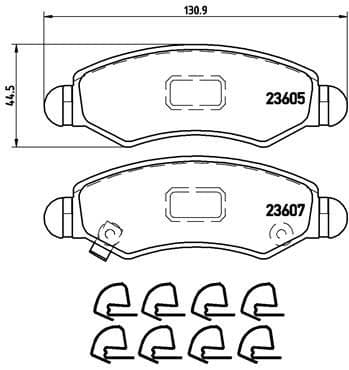 Bremžu uzliku kompl., Disku bremzes BREMBO P 79 015 1