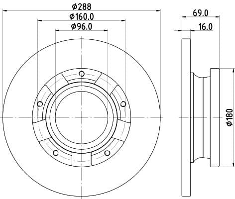 Bremžu diski HELLA 8DD 355 133-071 1