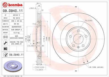 Bremžu diski BREMBO 09.D940.11 1