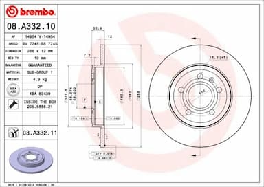 Bremžu diski BREMBO 08.A332.11 1