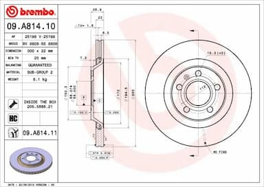 Bremžu diski BREMBO 09.A814.11 1