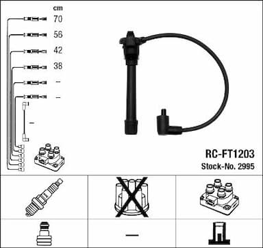 Augstsprieguma vadu komplekts NGK 2995 1