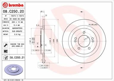 Bremžu diski BREMBO 08.C250.21 1