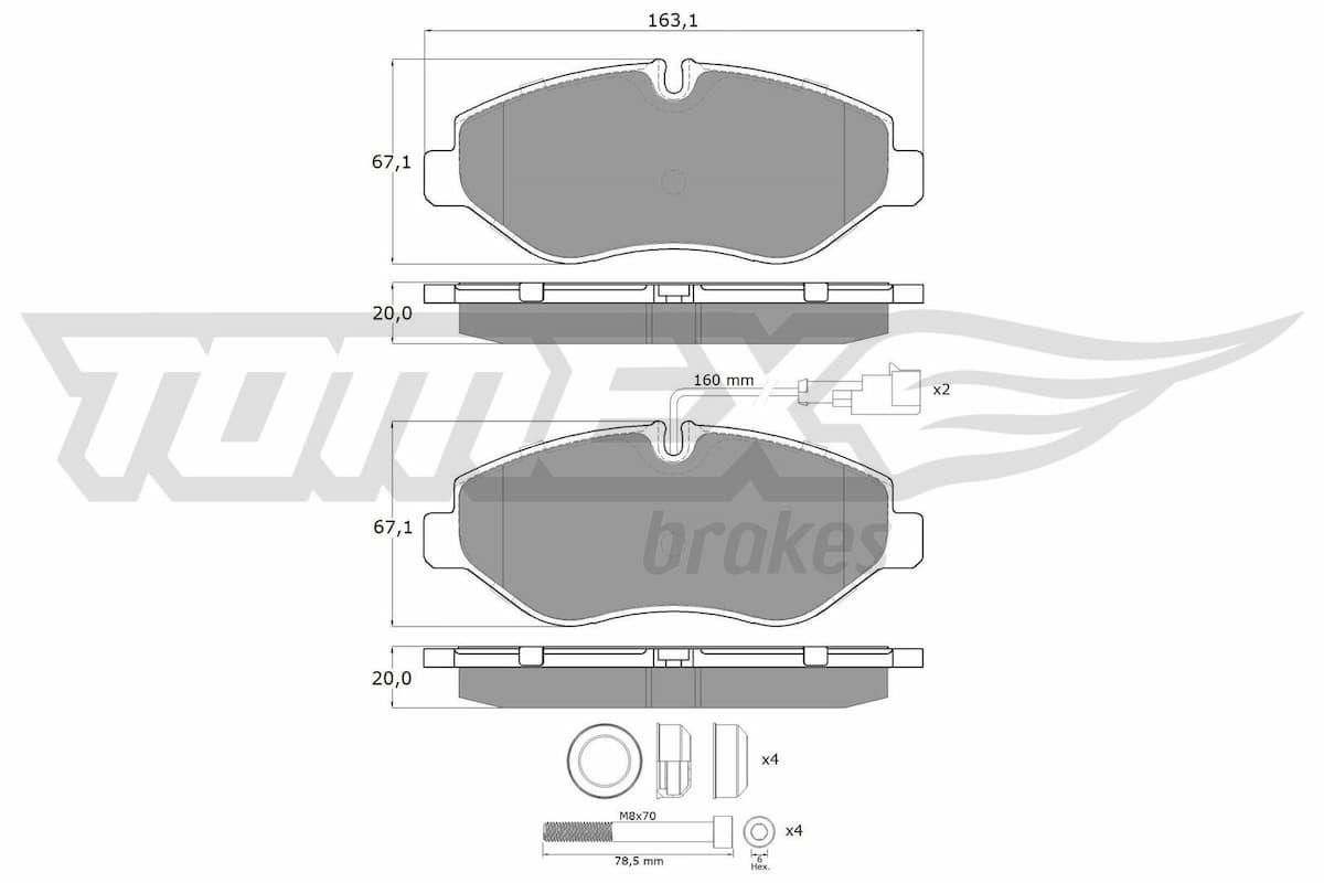 Bremžu uzliku kompl., Disku bremzes TOMEX Brakes TX 15-861 1