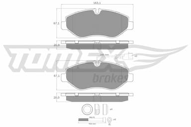 Bremžu uzliku kompl., Disku bremzes TOMEX Brakes TX 15-861 1