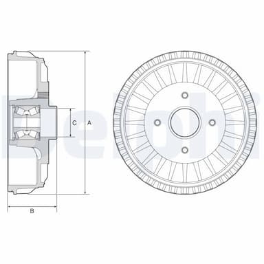 Bremžu trumulis DELPHI BFR768 1