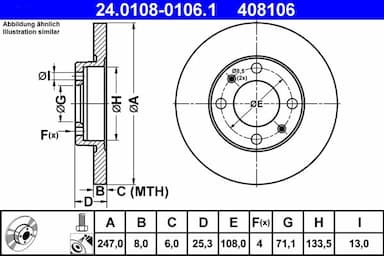 Bremžu diski ATE 24.0108-0106.1 1