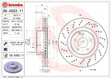 Bremžu diski BREMBO 09.A353.11 1