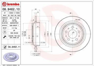 Bremžu diski BREMBO 08.9462.11 1