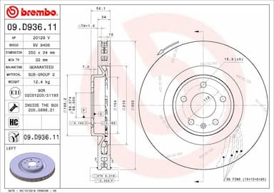 Bremžu diski BREMBO 09.D936.11 1