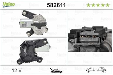 Stikla tīrītāju motors VALEO 582611 1