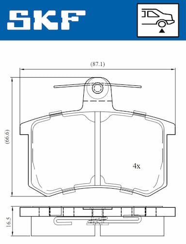 Bremžu uzliku kompl., Disku bremzes SKF VKBP 90606 2