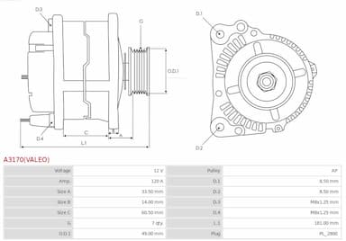 Ģenerators AS-PL A3170(VALEO) 5