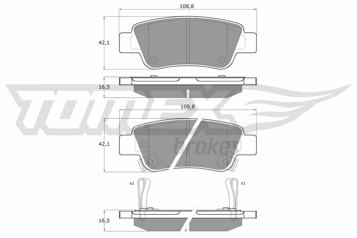 Bremžu uzliku kompl., Disku bremzes TOMEX Brakes TX 19-07 1