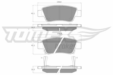 Bremžu uzliku kompl., Disku bremzes TOMEX Brakes TX 19-07 1