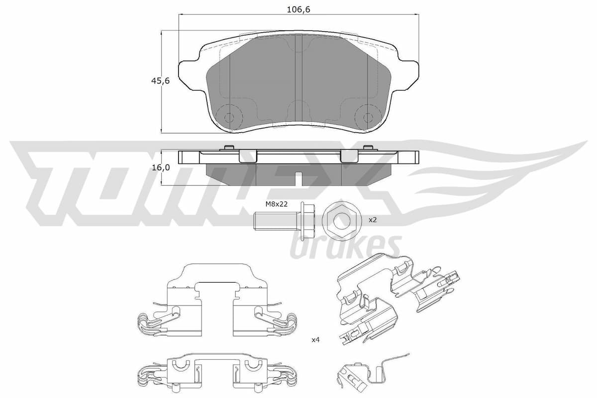 Bremžu uzliku kompl., Disku bremzes TOMEX Brakes TX 18-66 1