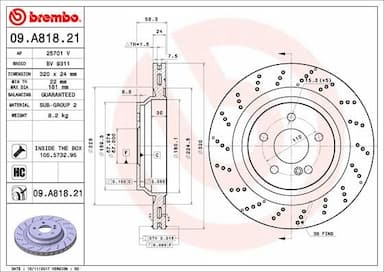 Bremžu diski BREMBO 09.A818.21 1