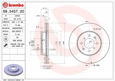 Bremžu diski BREMBO 09.5457.20 1