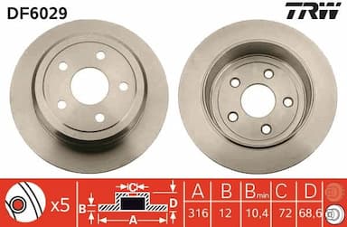 Bremžu diski TRW DF6029 1