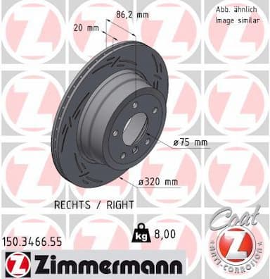 Bremžu diski ZIMMERMANN 150.3466.55 1