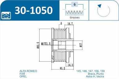 Ģeneratora brīvgaitas mehānisms IJS GROUP 30-1050 2