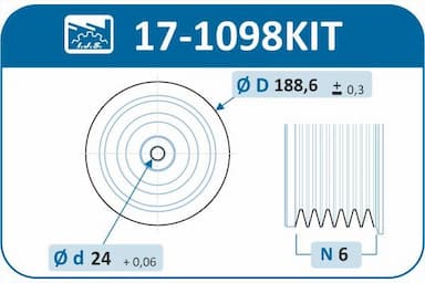 Siksnas skriemeļa komplekts, Kloķvārpsta IJS GROUP 17-1098KIT 2