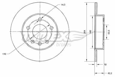 Bremžu diski TOMEX Brakes TX 70-06 1