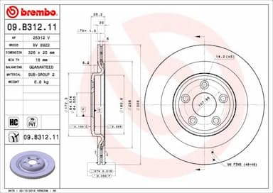 Bremžu diski BREMBO 09.B312.11 1