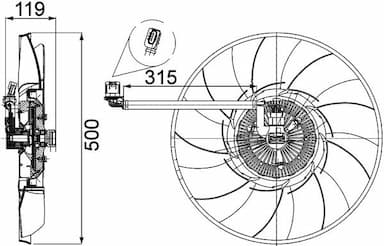 Ventilators, Motora dzesēšanas sistēma MAHLE CFF 469 000P 2