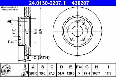 Bremžu diski ATE 24.0130-0207.1 1