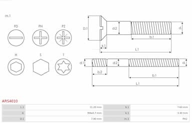 Remkomplekts, Ģenerators AS-PL ARS4010 3