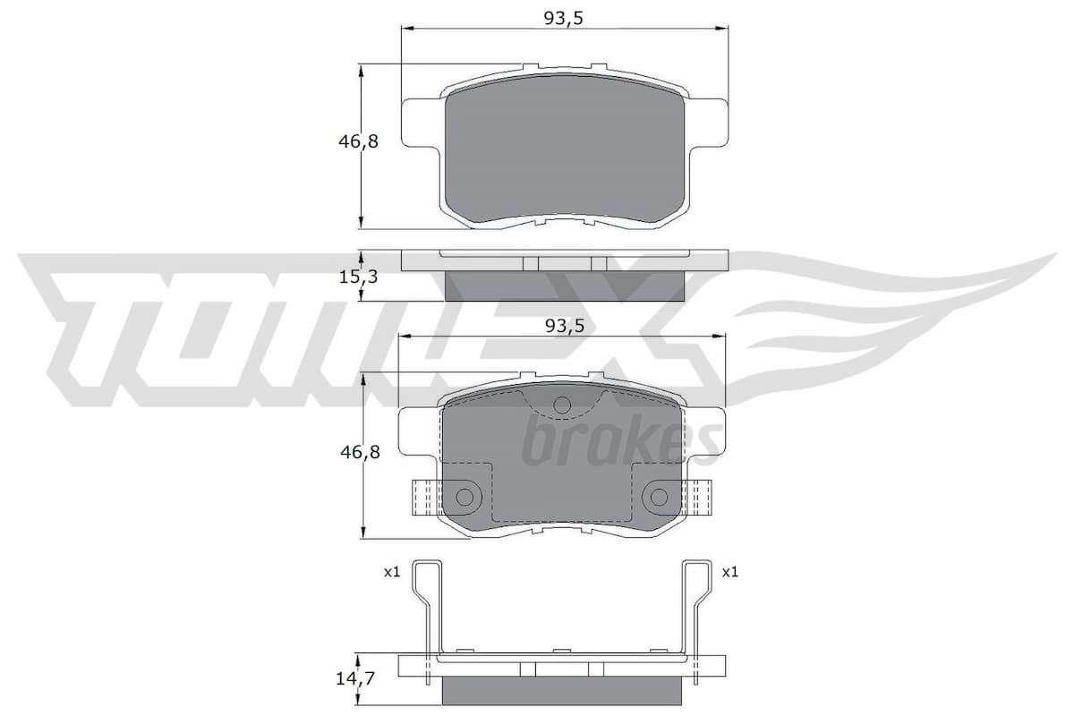 Bremžu uzliku kompl., Disku bremzes TOMEX Brakes TX 17-54 1