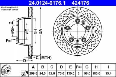 Bremžu diski ATE 24.0124-0176.1 1