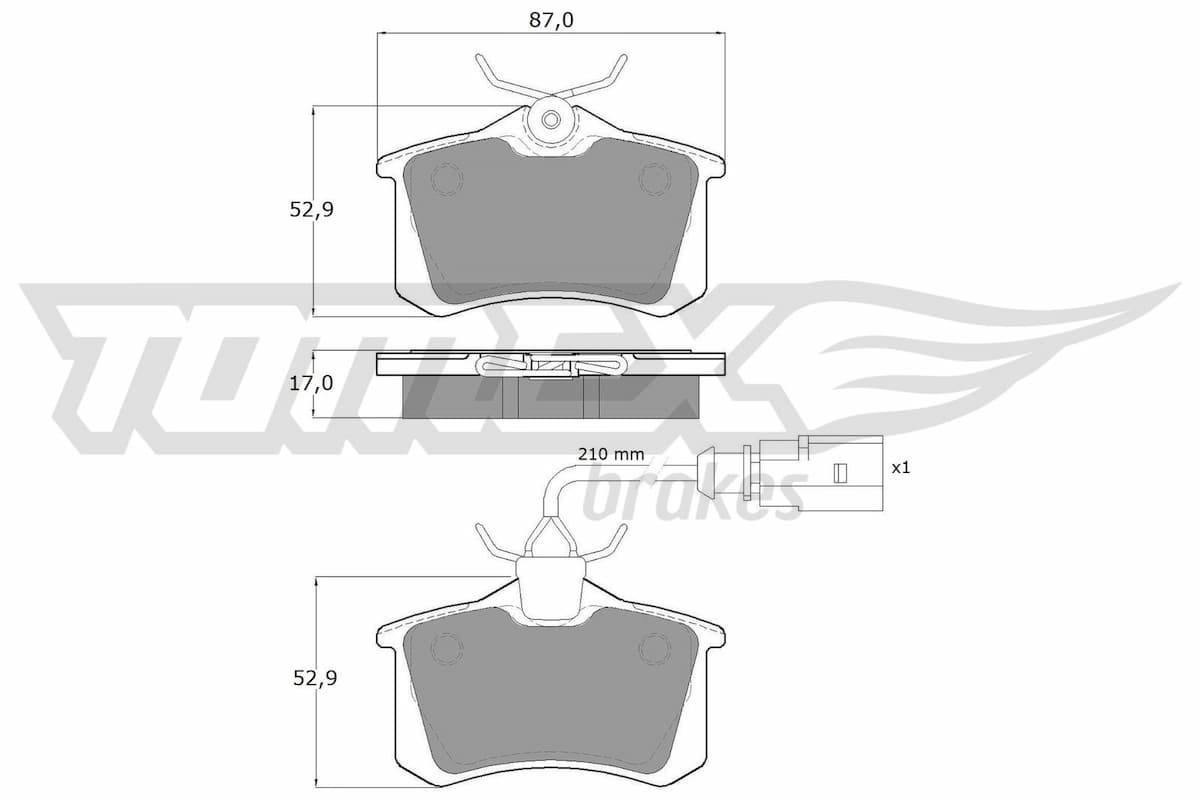 Bremžu uzliku kompl., Disku bremzes TOMEX Brakes TX 10-782 1