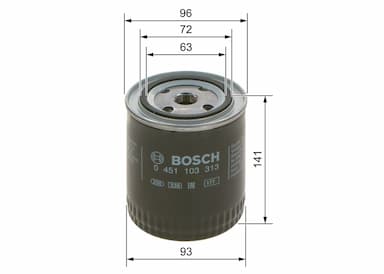 Eļļas filtrs BOSCH 0 451 103 313 5