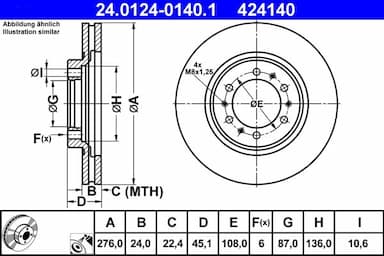 Bremžu diski ATE 24.0124-0140.1 1