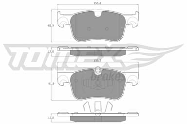 Bremžu uzliku kompl., Disku bremzes TOMEX Brakes TX 18-35 1