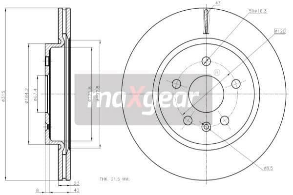 Bremžu diski MAXGEAR 19-2368 1