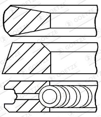 Virzuļa gredzenu komplekts GOETZE ENGINE 08-105500-00 1