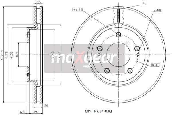 Bremžu diski MAXGEAR 19-2388 1