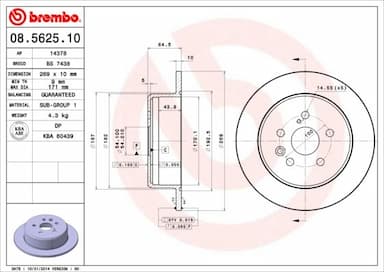 Bremžu diski BREMBO 08.5625.10 1