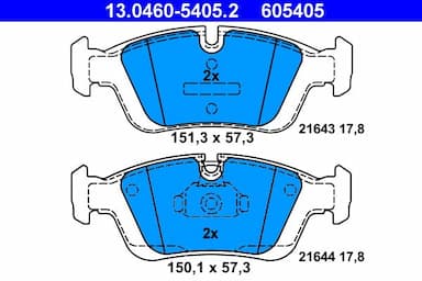 Bremžu uzliku kompl., Disku bremzes ATE 13.0460-5405.2 1