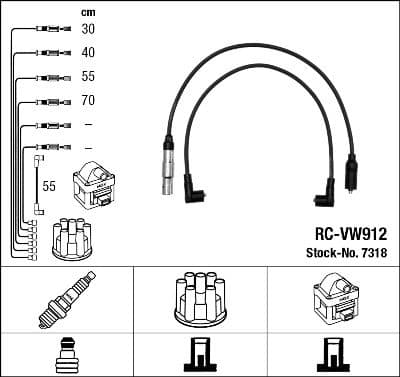 Augstsprieguma vadu komplekts NGK 7318 1